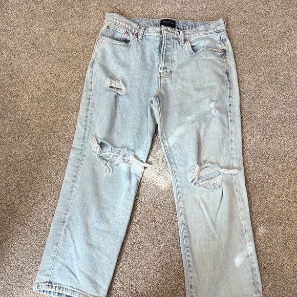 Lucky Brand Light Blue Cropped Jeans 90s loose high rise button fly - Picture 1 of 5